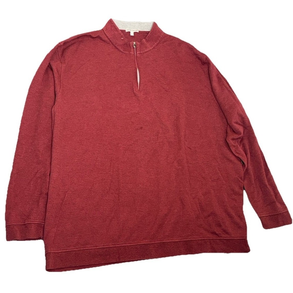Peter Millar Red Maroon 1/4 Zip Mens 3XL Long Sleeve Performance Pull Over Golf